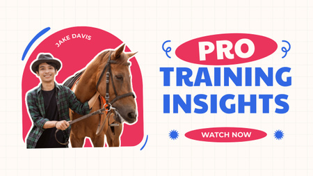 Ontwerpsjabloon van Youtube Thumbnail van Pro Paardensporttraining met Young Expert
