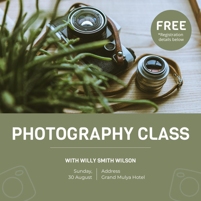 Modèle de visuel Photography Class Invitation - Instagram