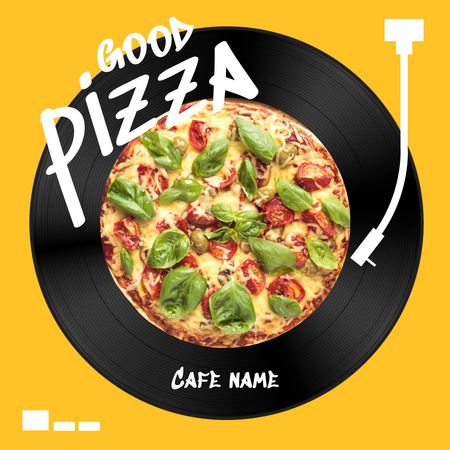 Designvorlage Bright Pizzeria Ad für Instagram