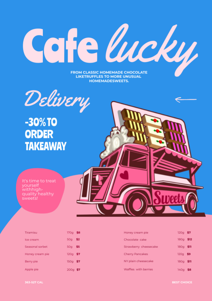 Modern Cafe List Of Dishes With Discount For Takeaway Menu Design Template