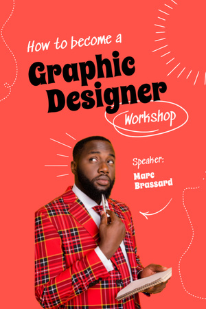 Workshop Ad about Graphic Design with Young Designer Flyer 4x6in Šablona návrhu