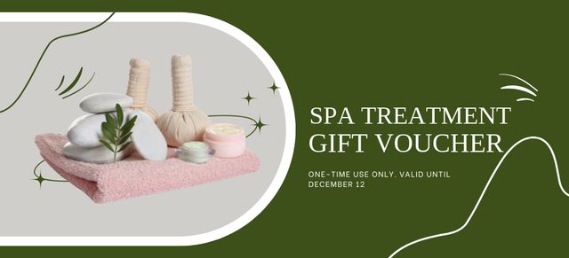 Spa Center Promotion with Stone Therapy Coupon 3.75x8.25inデザインテンプレート