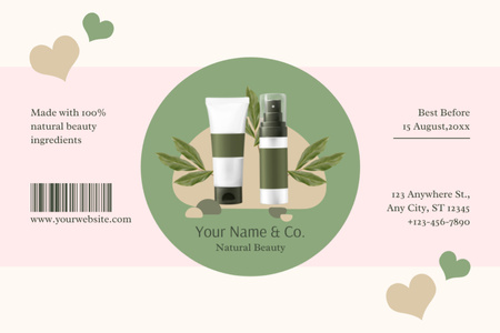 Ontwerpsjabloon van Label van Natuurlijke crème en spray voor huidverzorgingsaanbieding