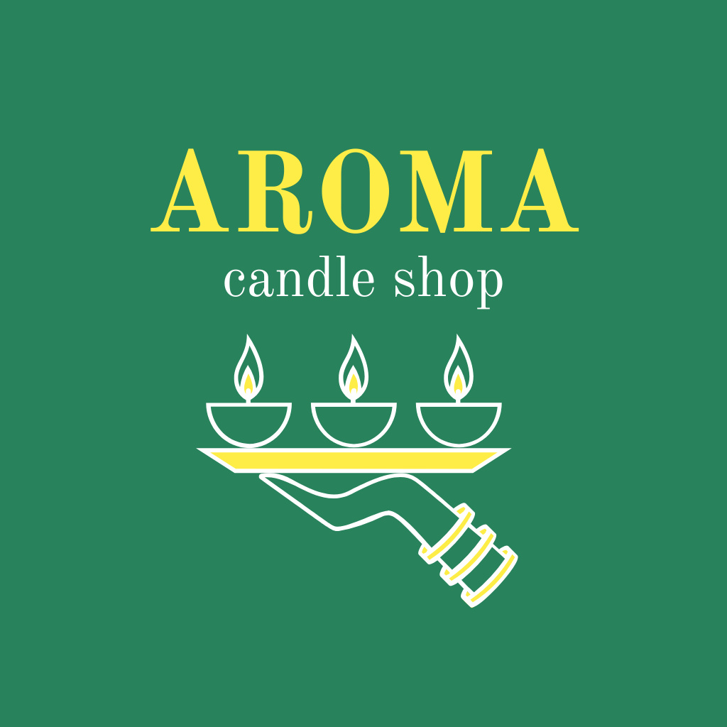 Emblem of Candle Shop Logo Šablona návrhu