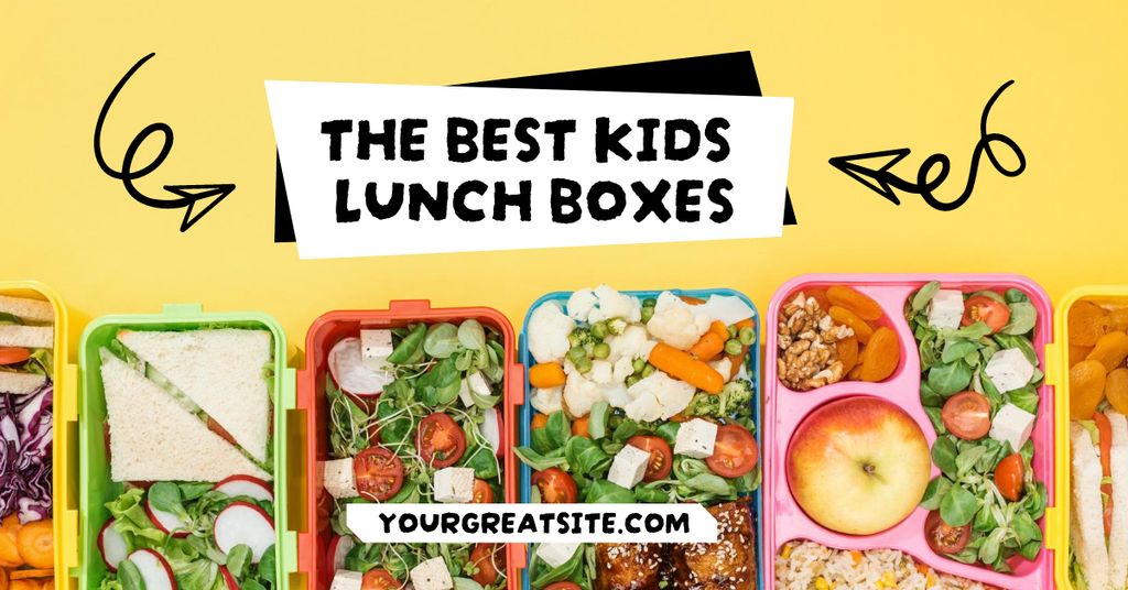 Modèle de visuel Nutrient-rich Lunch Boxes With Vegetables And Fruits Ad - Facebook AD