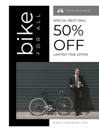 Bicycle Sale Announcement Poster US Design Template