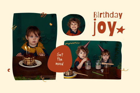 Magnificent Birthday Holiday Celebration For Children Mood Board Design Template