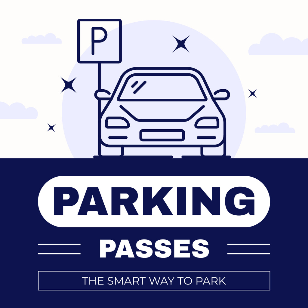Smart Parking Pass Offer Instagram Šablona návrhu