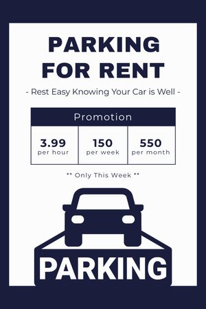 Parking Rental Prices for Different Periods Pinterest Design Template