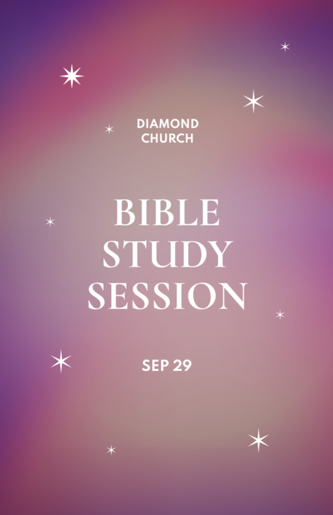 Bible Study Session Announcement In September Flyer 5.5x8.5in Design Template
