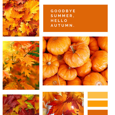 Inspirational Fall Greeting Card with Leaves  Instagram Tasarım Şablonu