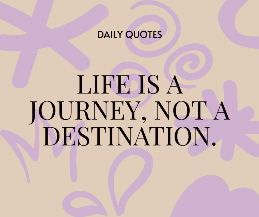 Vital Quote about Life is a Journey Facebook Design Template