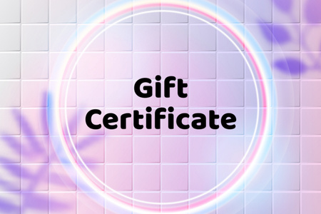 Summer Sale Voucher with Neon Lights Gift Certificate – шаблон для дизайну