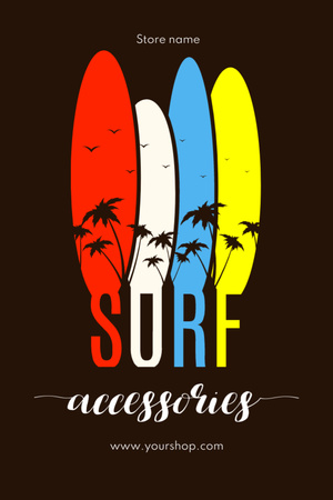 Surf Equipment Offer Postcard 4x6in Vertical Design Template