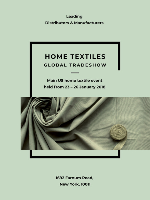 Ontwerpsjabloon van Poster US van Home Textiles Event Announcement in Red