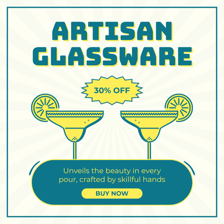Template di design Bicchieri da cocktail artigianali in offerta a prezzo ridotto Instagram
