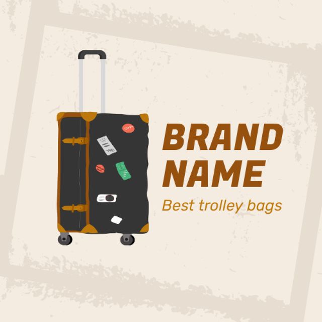 Durable Trolley Bags For Travel Offer Animated Logo Design Template