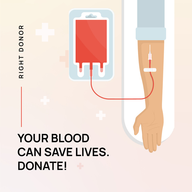 Blood Donation during War in Ukraine Instagram tervezősablon