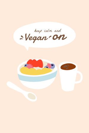 Vegan Lifestyle Concept With Served Dish Postcard 4x6in Vertical tervezősablon
