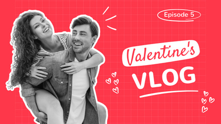 Valentine's Day Blog Promotion with Happy Couple in Love Youtube Thumbnail Design Template