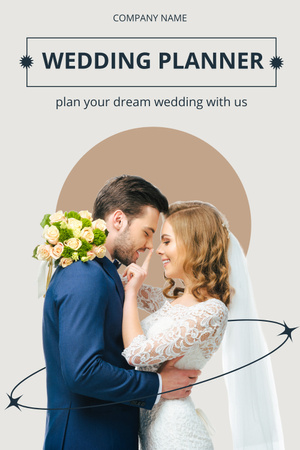 Plantilla de diseño de Servicios de planificación de bodas publicitarias para parejas jóvenes Pinterest 
