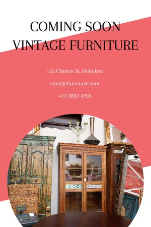 Plantilla de diseño de Vintage Furniture Shop Ad Antique Cupboards Tumblr 