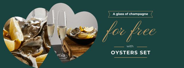 Plantilla de diseño de Restaurant Offer with Oysters Facebook cover 