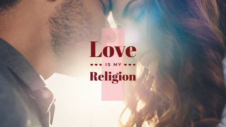 Ontwerpsjabloon van Presentation Wide van religie citaat met gelukkig liefhebbend paar
