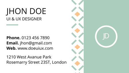 Designer Contacts with Graphic Pattern Business Card US Modelo de Design
