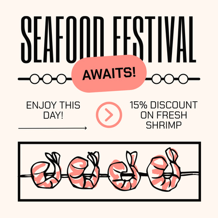 Реклама події Фестиваль морепродуктів Instagram – шаблон для дизайну