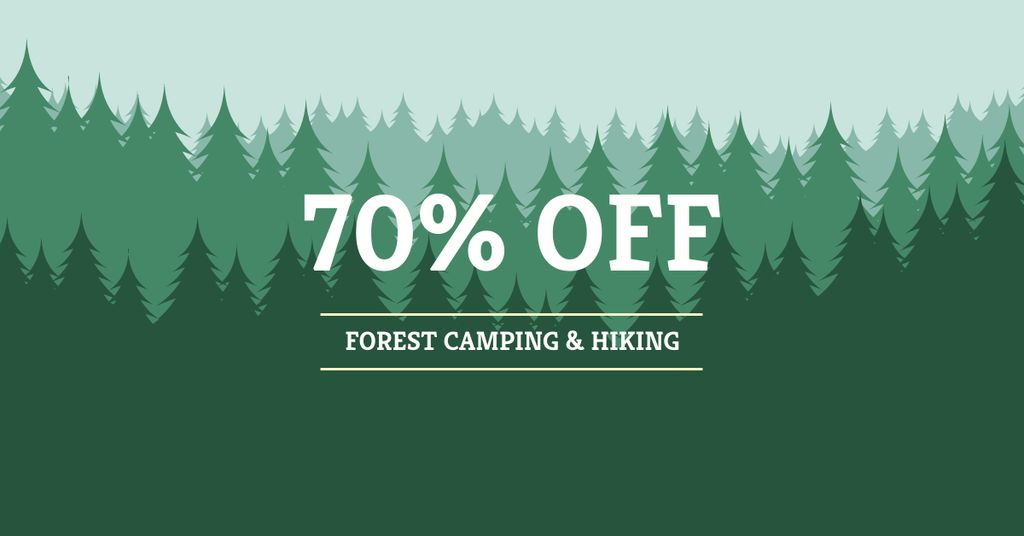 Ontwerpsjabloon van Facebook AD van Forest Camping and Hiking Offer