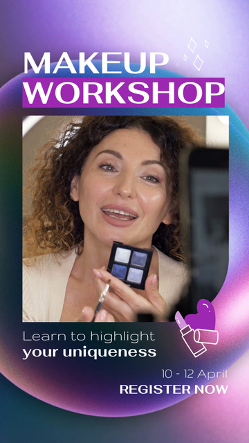 Age-friendly Make Up Workshop Announcement Instagram Video Story Design Template