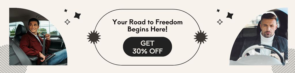 Professional Driving School Offer With Discount And Slogan Twitter Design Template