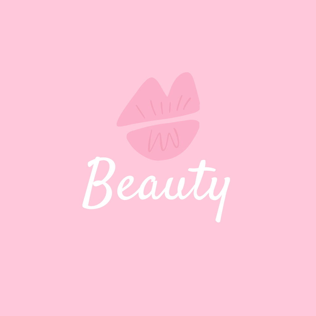 Beauty Salon Ad with Lips Logo Šablona návrhu