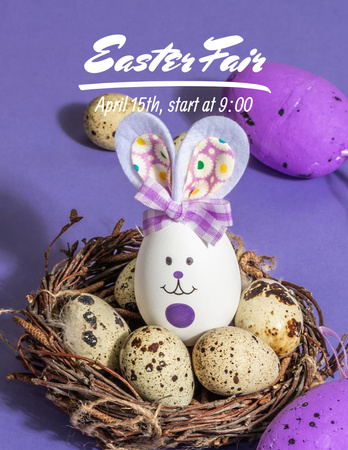 Festive Market Announcement with Eastern Eggs Flyer 8.5x11in – шаблон для дизайну