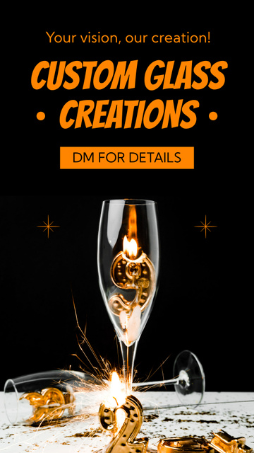 Designvorlage Individual Orders For Glass Drinkware Offer für Instagram Story