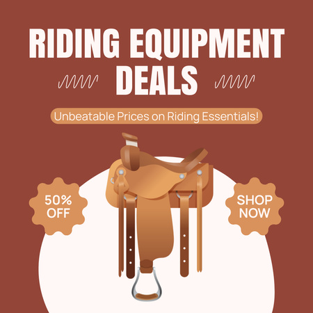 Reduced Prices for Quality Equestrian Equipment Animated Post Design Template