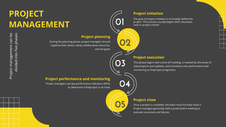 Platilla de diseño Project Management Scheme Brown and Yellow Timeline