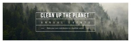 Template di design Ecological Event Announcement Foggy Forest View Twitter