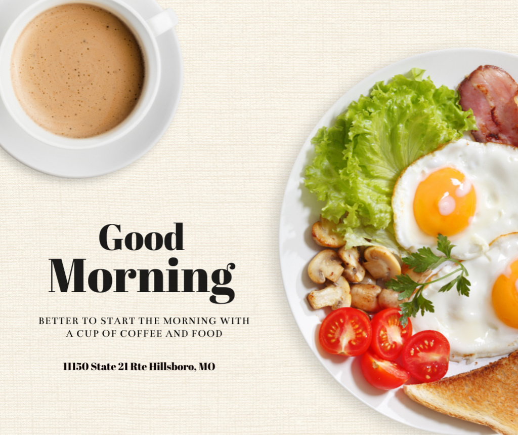 Healthy breakfast for good morning Facebookデザインテンプレート