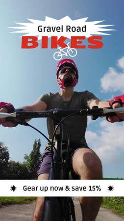 Designvorlage Gravel-Road-Fahrräder mit Rabattangebot für TikTok Video