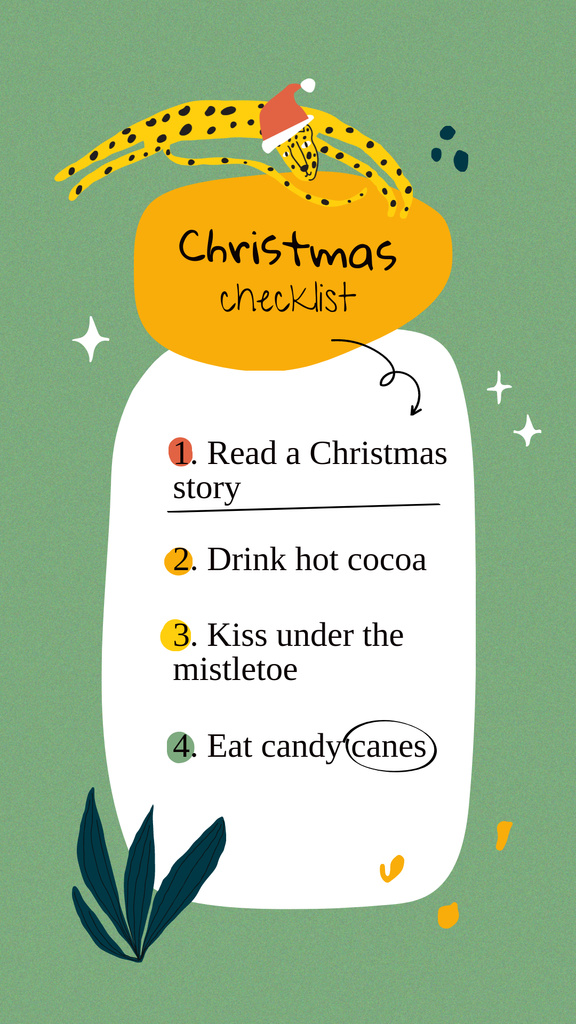 Christmas Checklist Announcement Instagram Story Πρότυπο σχεδίασης