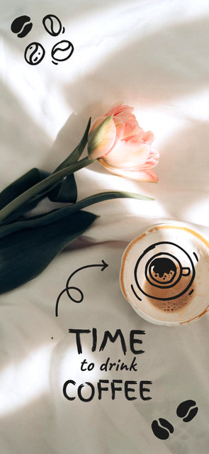 Modèle de visuel Cup with Coffee and flower - Snapchat Geofilter
