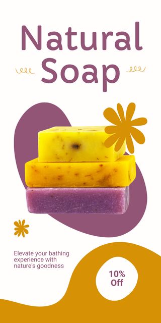 Modèle de visuel Offer Natural Handmade Soap at Reduced Price - Graphic