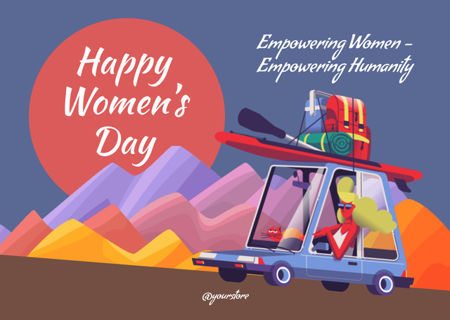 Phrase about Empowering Women on Women's day Card Design Template