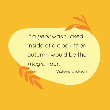 Plantilla de diseño de frase inspiradora sobre el otoño Instagram 