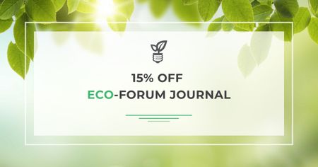 Eco Event Announcement with Green Foliage Facebook AD Modelo de Design