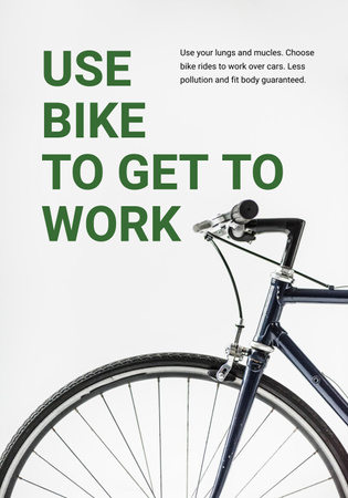 Ecological Bike to Work Concept Poster 28x40in Design Template