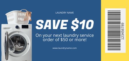 Laundry Service Voucher Offer with Nice Price Coupon Din Large tervezősablon
