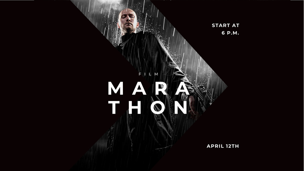 Plantilla de diseño de Movie Announcement with Man under Rain FB event cover 